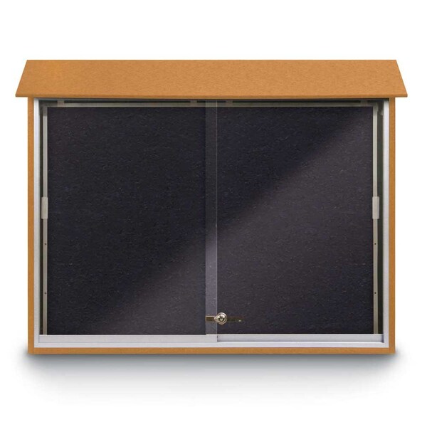United Visual Products Outdoor Enclosed Combo Board, 72"x36", Bronze Frame/Blue & Cloud UVCB7236ODBZ-BLUE-CLOUD - main